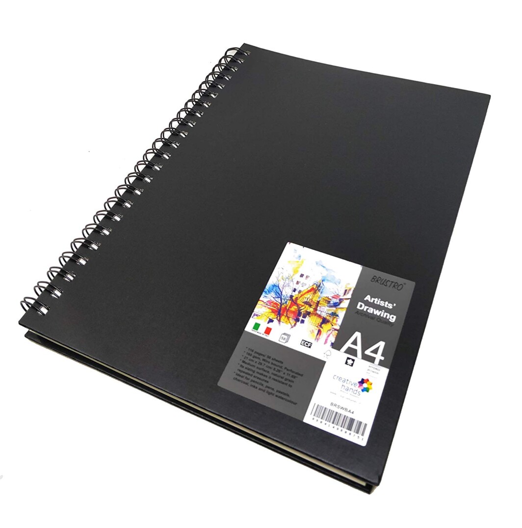 Brustro Wiro Bound Artists Sketch Book, A4 Size, 116 Pages, 160 GSM-0