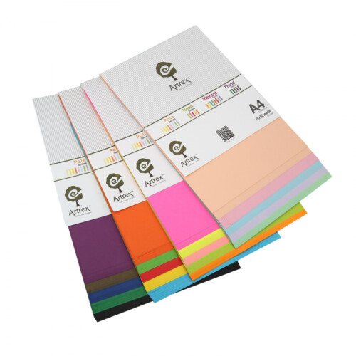 Artrex Language Series - Mixed 25 Colour Paper (250 Sheets, A4, 80 GSM)-0