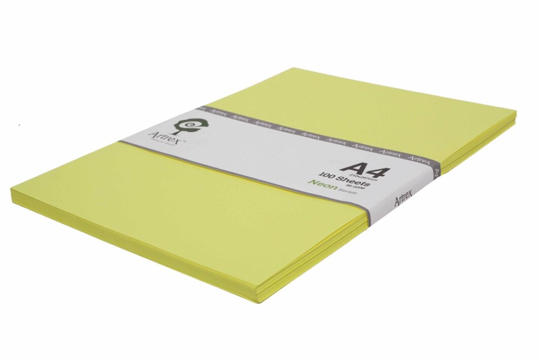 Artrex A4 Color Paper Yellow Neon Series 80 GSM (100 Sheets)-0