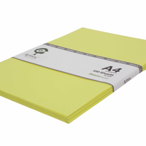Artrex A4 Color Paper Yellow Neon Series 80 GSM (100 Sheets)-0