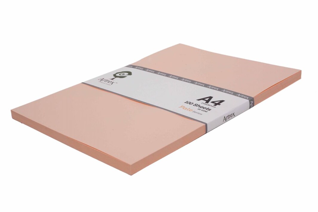 Artrex A4 Color Paper Pale Peach 80 GSM (Pack of 100 Sheets)-0