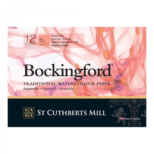 BOCKINGFORD GLUED PAD 5X7IN 300GSM 12 SHEETS HOT PRESSED-0
