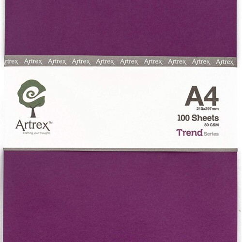 Artrex A4 Color Paper Trend 80 GSM RASBERRY (Pack of 100 Sheets)-0