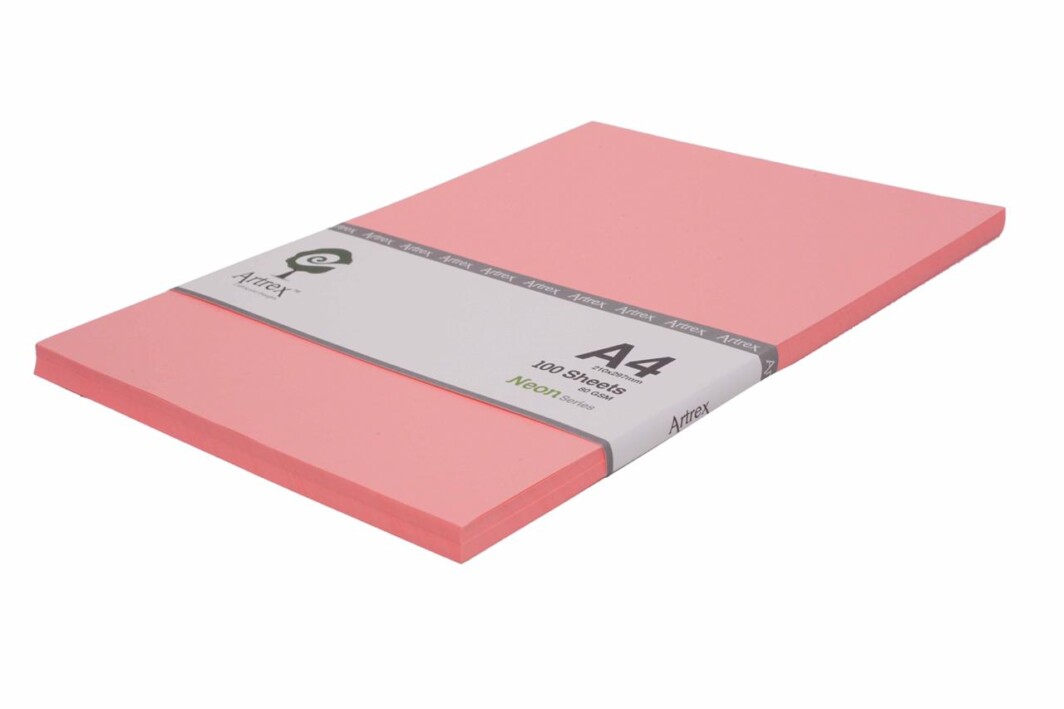 Artrex A4 Color Paper Pale Pink 80 GSM (Pack of 100 Sheets)-0