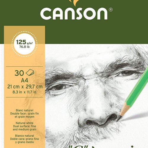 Canson C a Grain 125gsm Lightweight Drawing Paper, fine Grain Texture, A4 10 Sheets( Pack of 2)-0