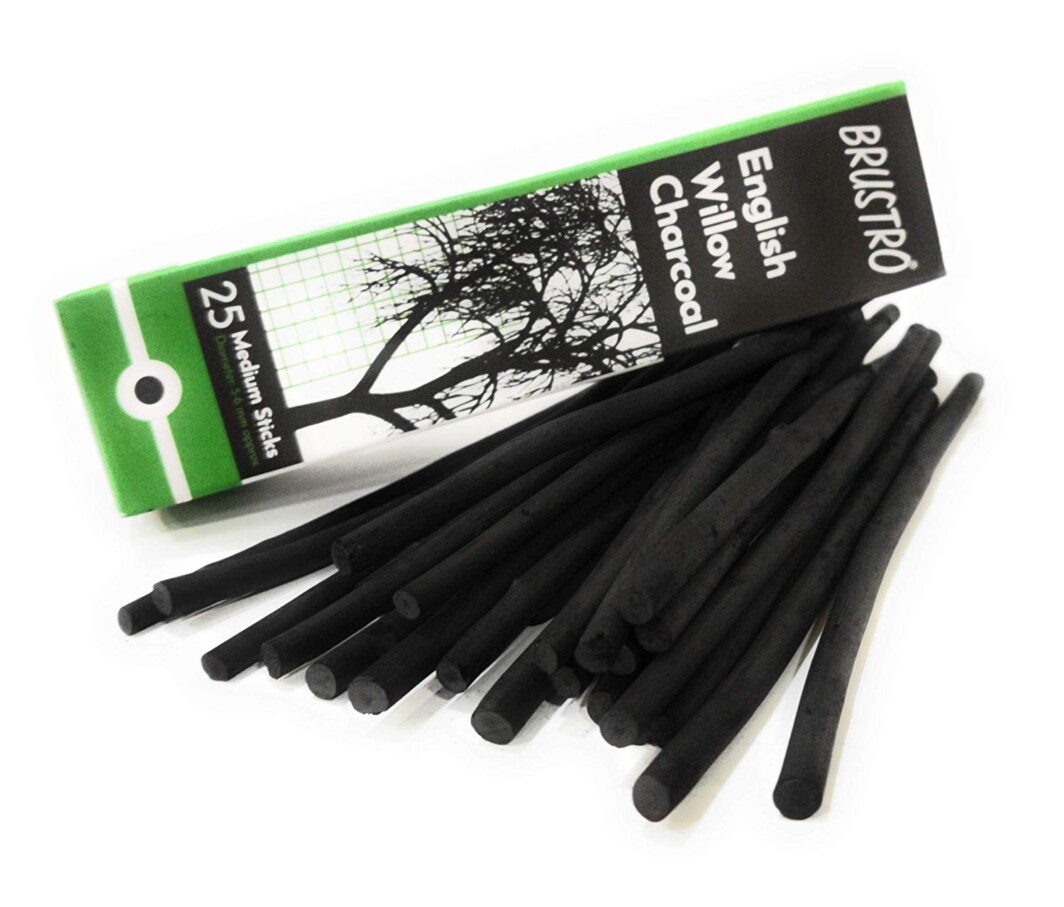 Brustro English Willow Charcoal Medium (25 Sticks)-0
