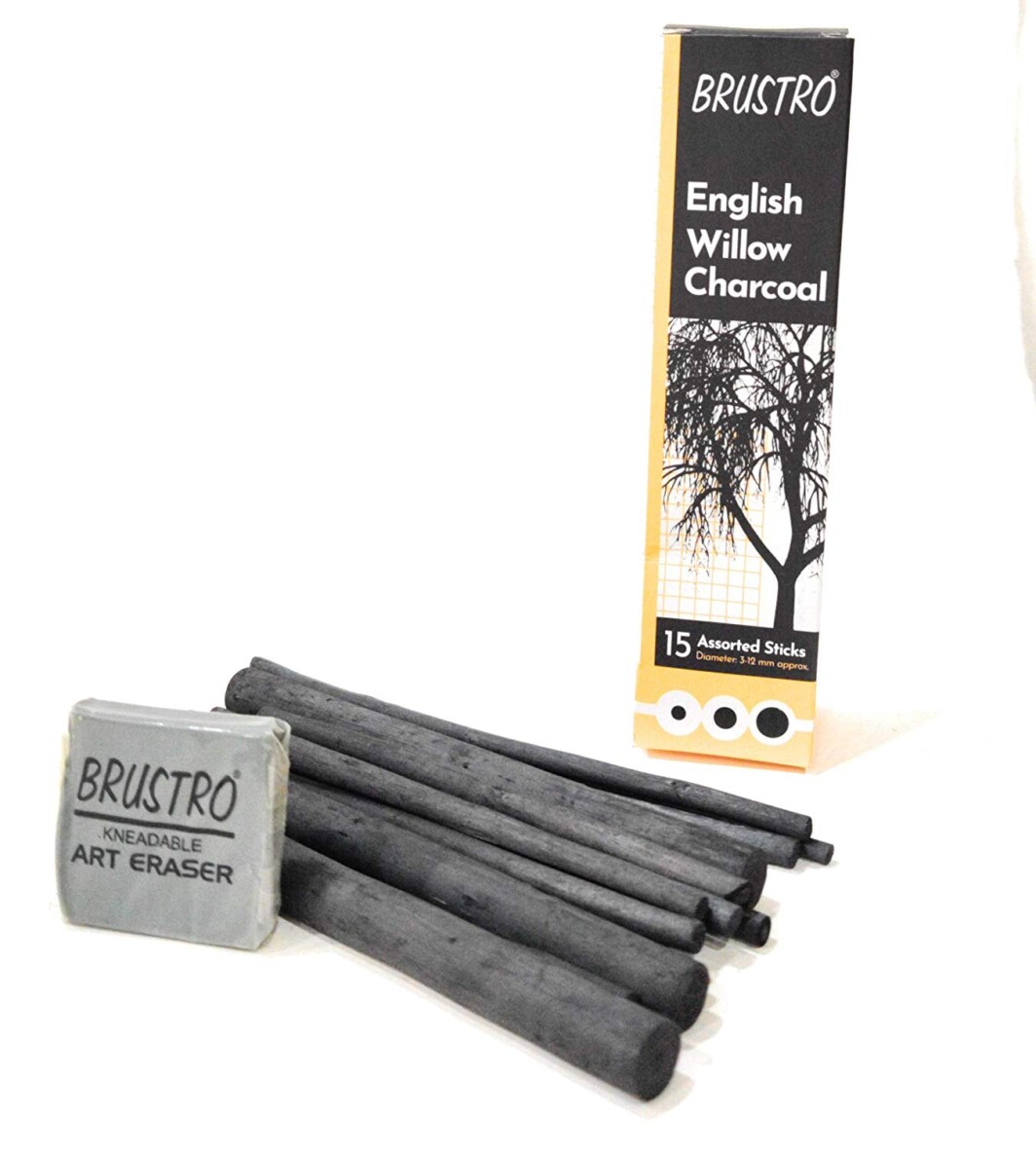 Brustro English Willow Charcoal Assorted (15 Sticks)-0