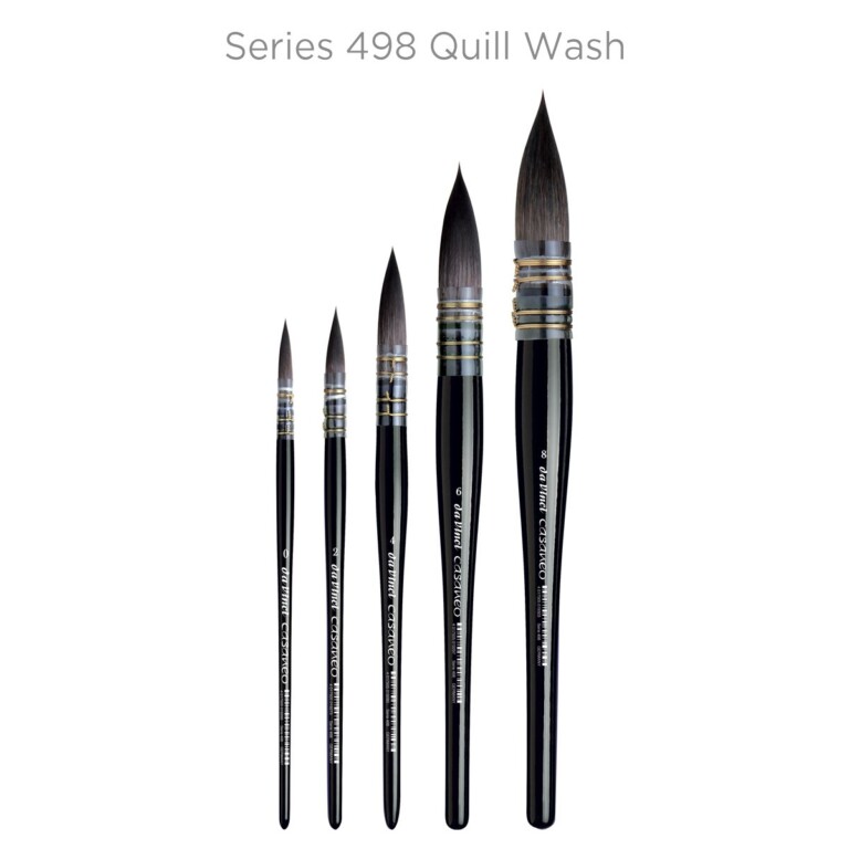 Da Vinci Watercolor Series 498 Casaneo Paint Brush, Round Quill New Wave Synthetics individual