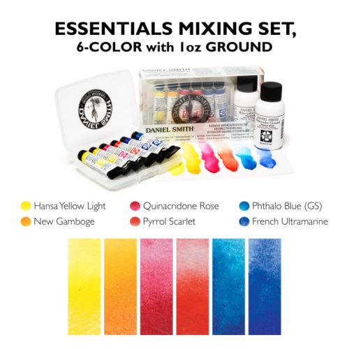 Daniel Smith Essential Mixing Watercolor Set of 6 tubes swatch