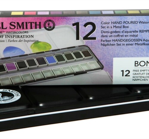 DANIEL SMITH 12 Colors of Inspiration Hand Poured Watercolor Half Pan Set in a Metal Box-0
