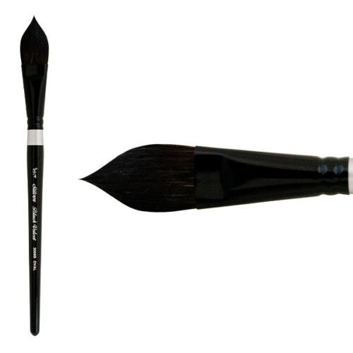 Silver Brush 3009S-3/4 Black Velvet Short Handle Blend Brush, Oval Wash, 3/4-Inch-0