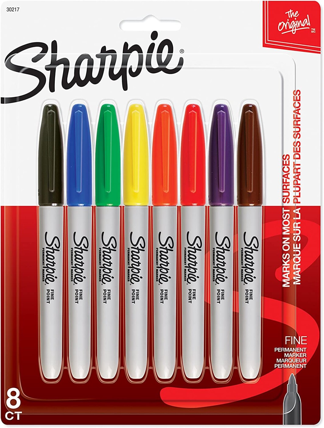 Sharpie Permanent Markers, Fine Point, 8 Pack, Assorted Colors (30217PP)-0