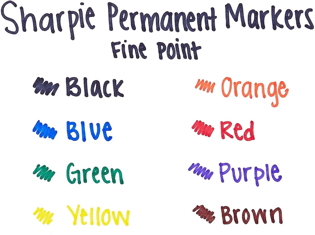 Sharpie Permanent Markers, Fine Point, 8 Pack, Assorted Colors (30217PP)-6565
