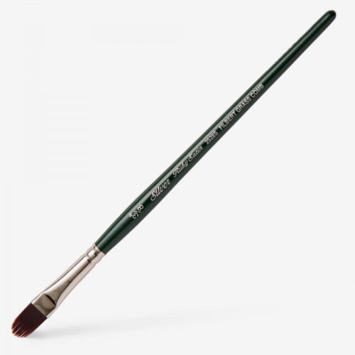 SILVER BRUSH RUBY SATIN SYNTHETIC BRUSH SERIES 2528S FILBERT GRASS COMB SIZE 3/8 IN-6647