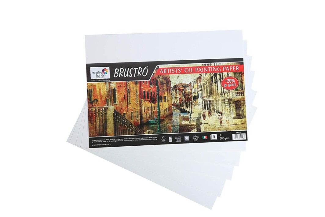 Brustro Artists' Oil Painting Paper 300 GSM A3 (Pack of 5 + 1 Free Sheet)-0