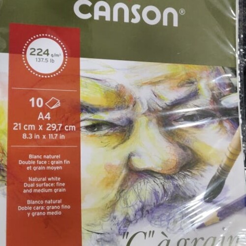 Canson "C" a Grain Paper 224gsm A4 - 10 Sheets-0