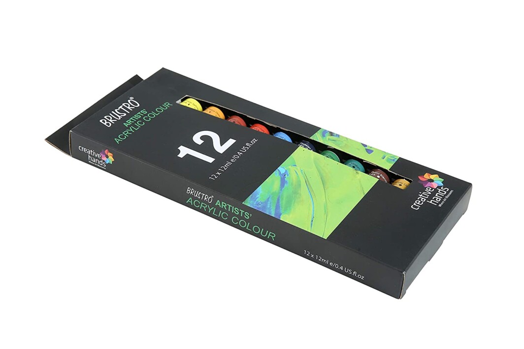 BRUSTRO Artists’ Acrylic Colour Set of 12 Colours X 12ML Tubes-6758