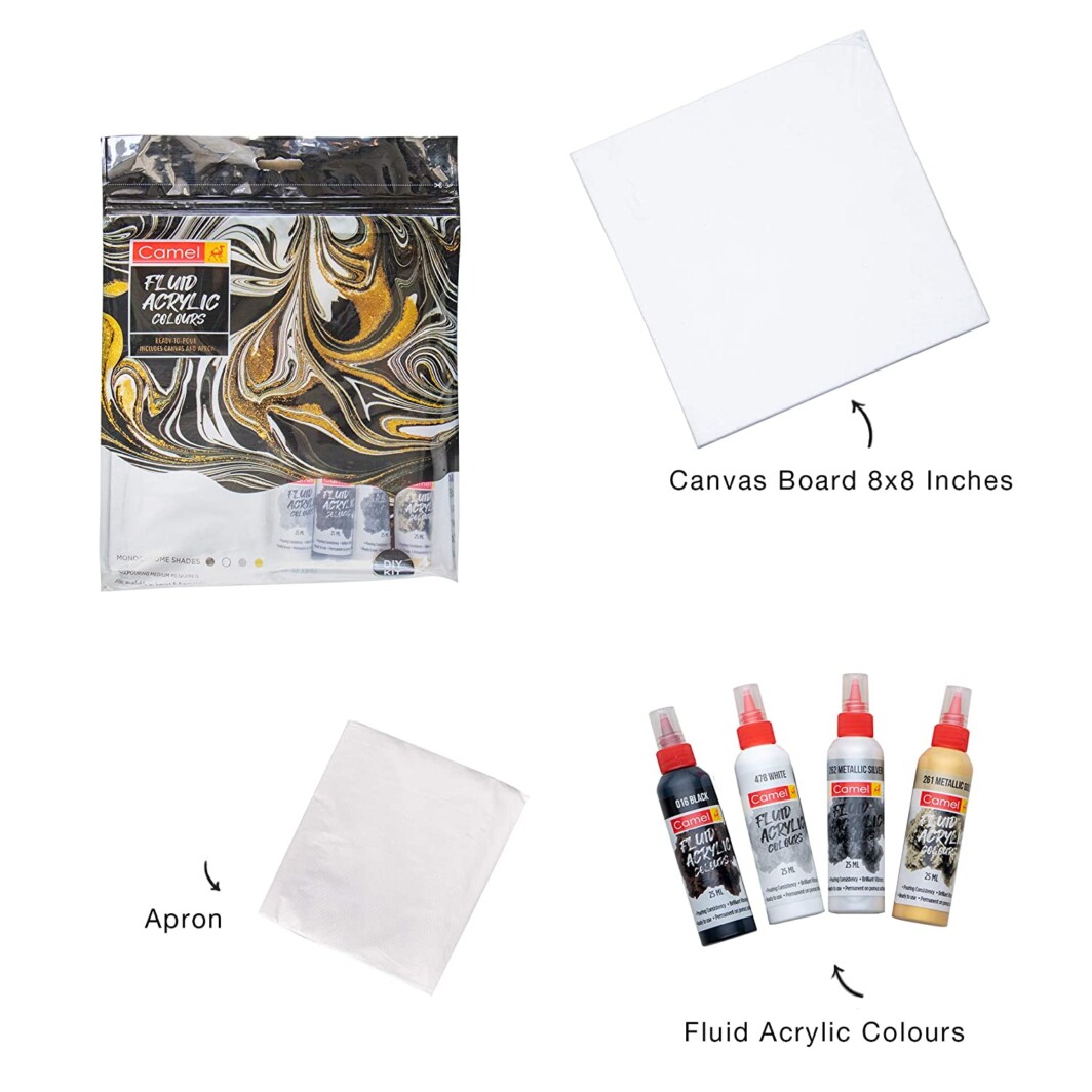Camel Fluid Acrylic Kit - Monochrome Series-6790