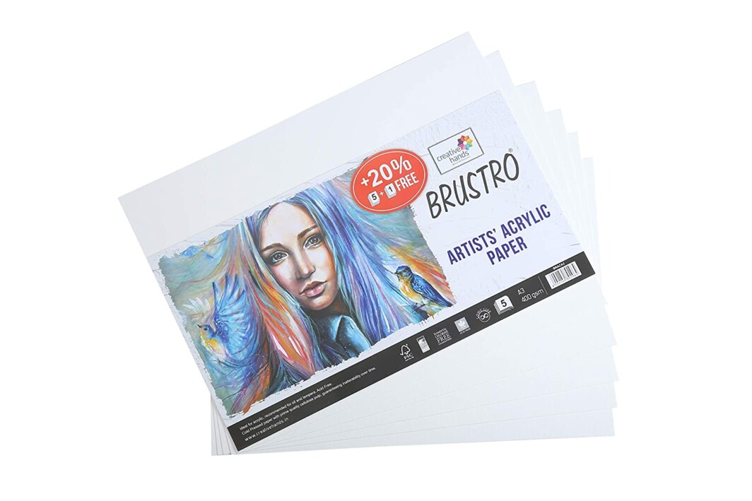 Brustro A3 Artists' Acrylic 400 Gsm Paper 4 Sheets-0