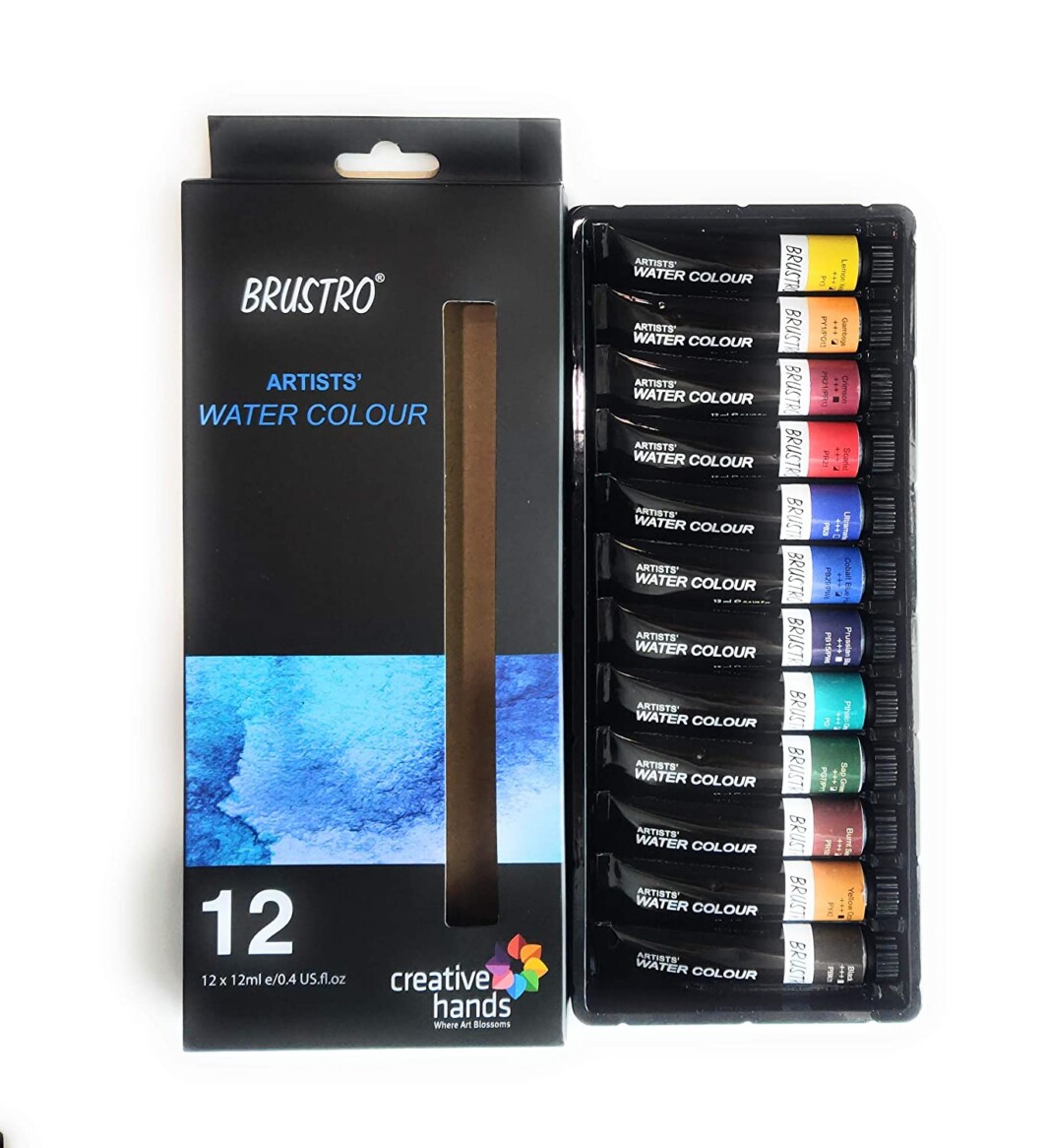 BRUSTRO Artists’ Watercolour Set of 12 Colours X 12ML Tubes-6755