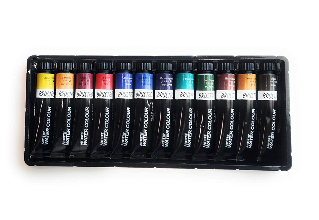 BRUSTRO Artists’ Watercolour Set of 12 Colours X 12ML Tubes-6756
