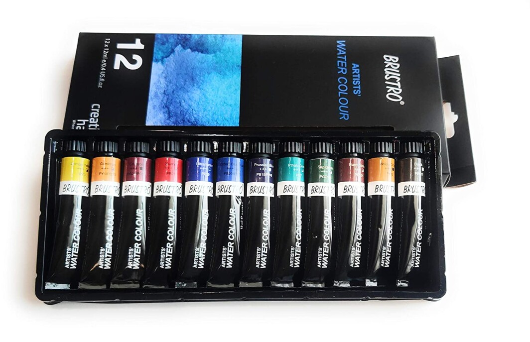 BRUSTRO Artists’ Watercolour Set of 12 Colours X 12ML Tubes-0