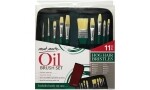 Mont Marte Hog Hair Bristles Brush Set in Wallet 11pce - Oil Brush Set-0