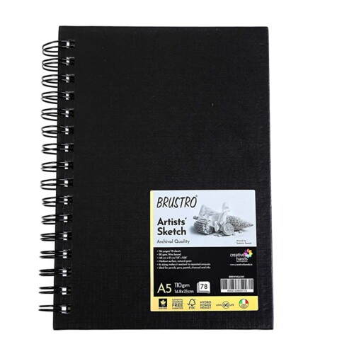 carboncino Premium Bound Sketch Pad per vernice A3 Pastel Paper Pad Acquerello Paper pastello e acrilico, inchiostro matita 