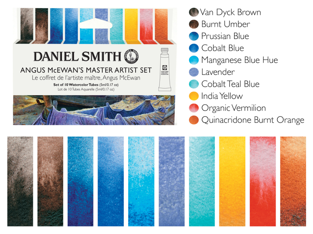 Daniel Smith Angus McEwan’s Master Artist Watercolors Set of 10 tubes swatch