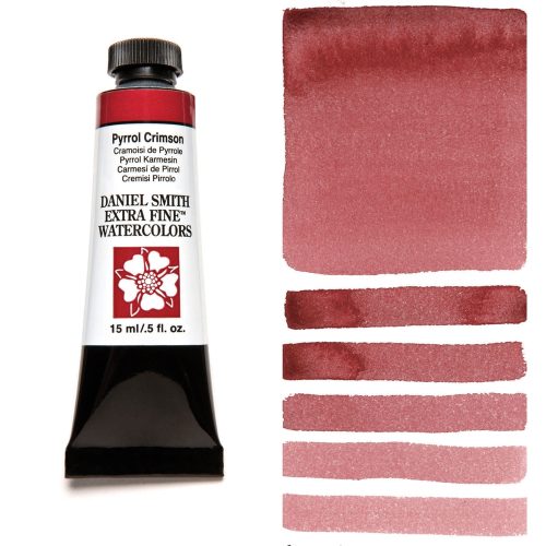 Daniel Smith Watercolor Pyrrol Crimson 5ml Tube swatch