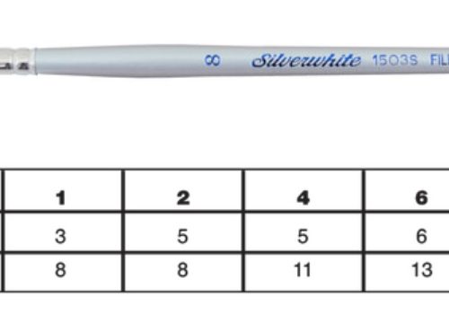 Silver Brush Silver White Taklon Series Filbert Brush Size 8 (1503S-8)