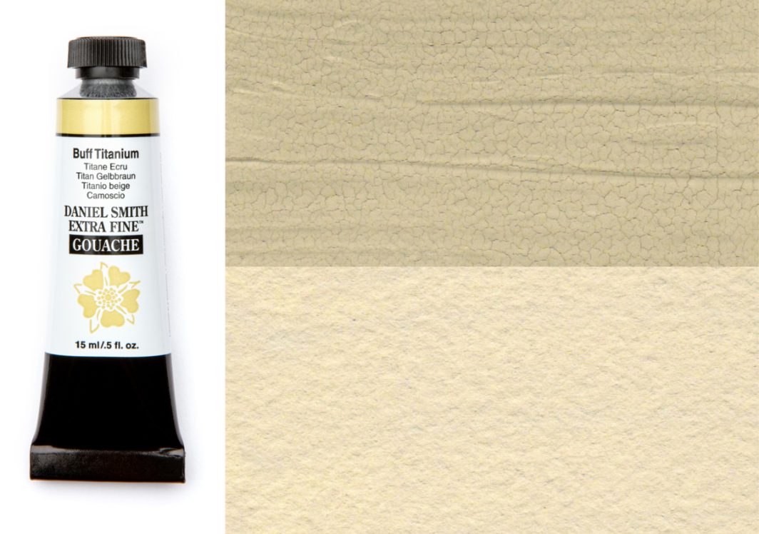 Daniel Smith Gouache Buff Titanium 15ml tube swatch