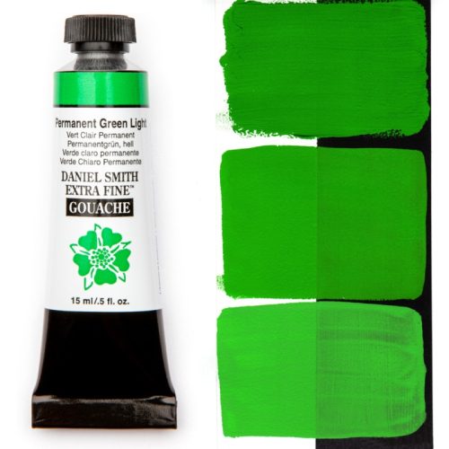 Daniel Smith Gouache Permanent Green Light 15ml tube swatch