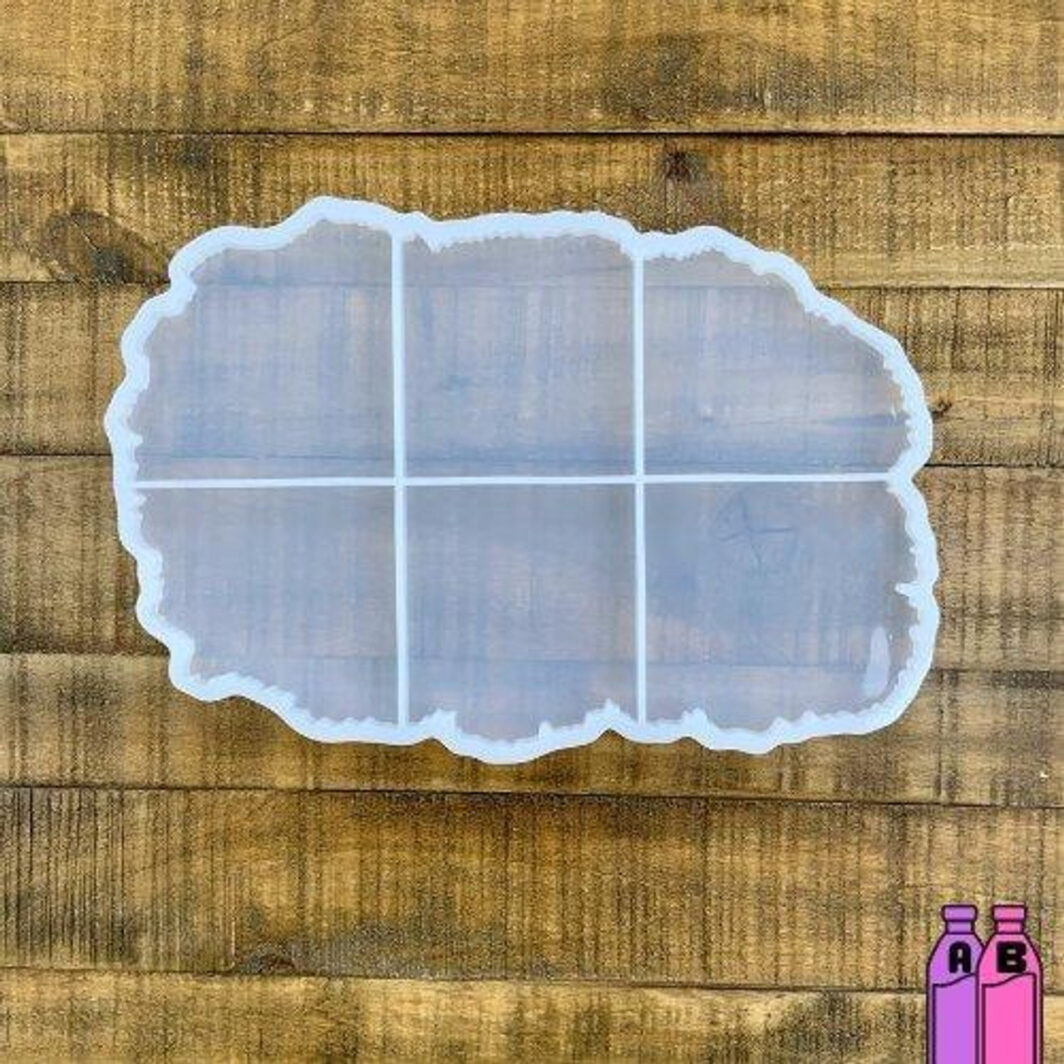 Irregular Silicone 6 Section Oval Geode Coaster Transparent Silicone Mold for Epoxy Resin Art DIY Craft - Image 2
