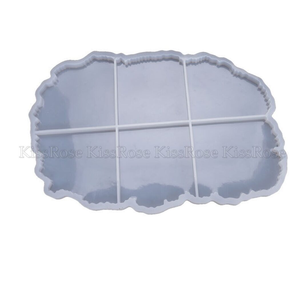 Irregular Silicone 6 Section Oval Geode Coaster Transparent Silicone Mold for Epoxy Resin Art DIY Craft - Image 4