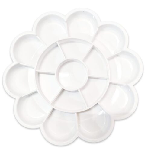 flower shaped color mixing plate