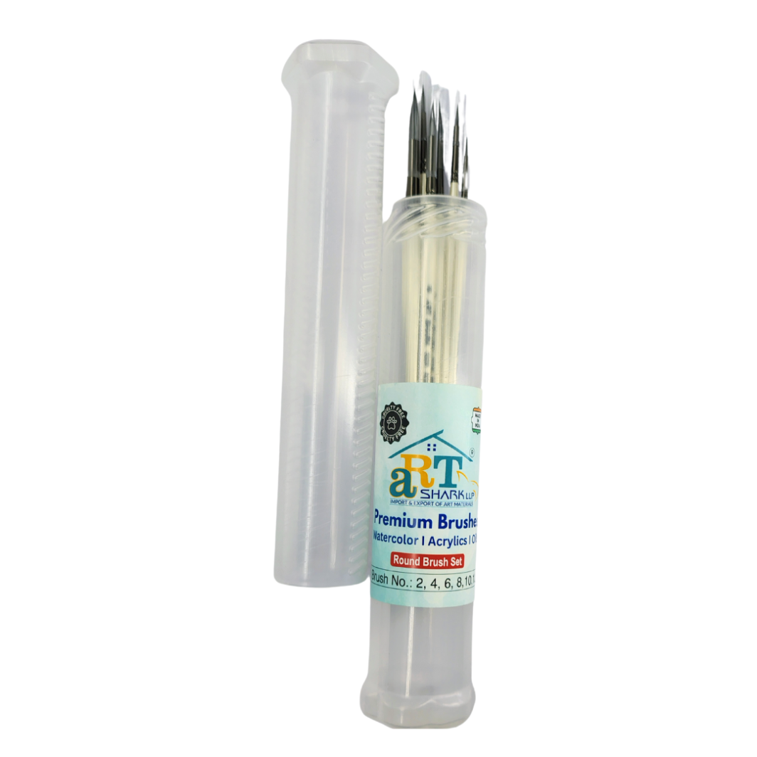 ART SHARK Round Brush  Set of 6 Pcs for Watercolor, Acrylic & Oil - Image 4