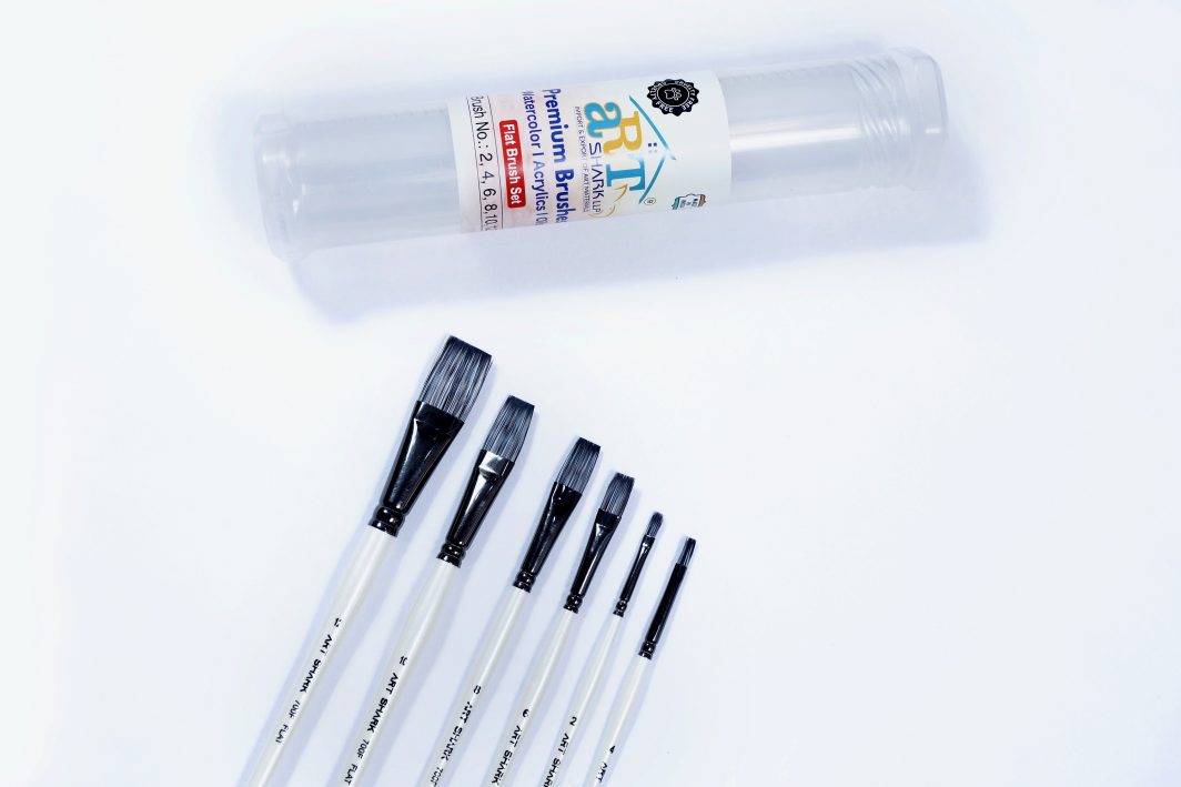 ART SHARK Flat Brush Set of 6 Pcs for Watercolor, Acrylic & Oil - Image 5