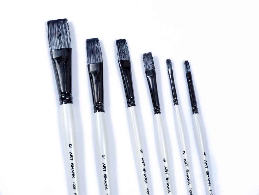 ART SHARK Flat Brush Set of 6 Pcs for Watercolor, Acrylic & Oil - Image 4