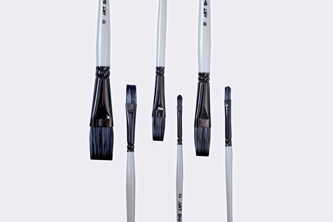 ART SHARK Flat Brush Set of 6 Pcs for Watercolor, Acrylic & Oil - Image 2