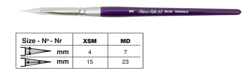 Silver Brush Silver Silk 88 Short Handle Series Triangle Brush Size MD (8815S-MD)
