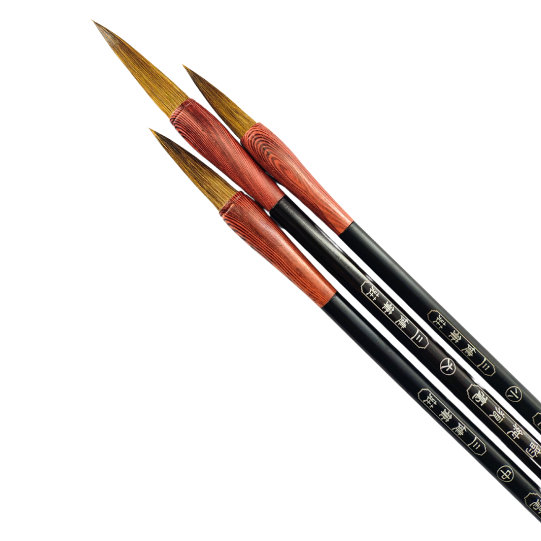 Chinese Mop Brush Small (Black Handle & Red Ferrule) for Calligraphy & Watercolors - Image 3
