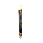 Chinese Mop Brush Set (Black Handle, Brown ferrule, White Hair) for Calligraphy & Watercolors