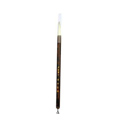 Chinese Mop Brush (Brown Long Handle Thick Brush Goat Hair) for Calligraphy & Watercolors