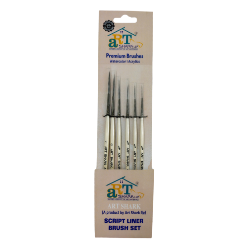 Art Shark Script Liner Brush Set of 6 Pcs for Watercolor , Acrylic & Oil