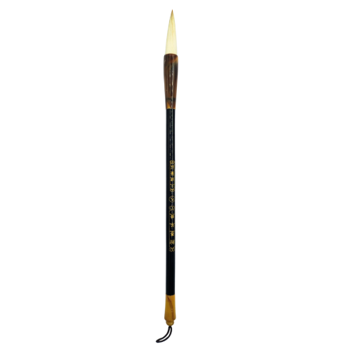 Chinese Mop Brush Small (Black Handle, Brown ferrule, White Hair) Set for Calligraphy & Watercolors