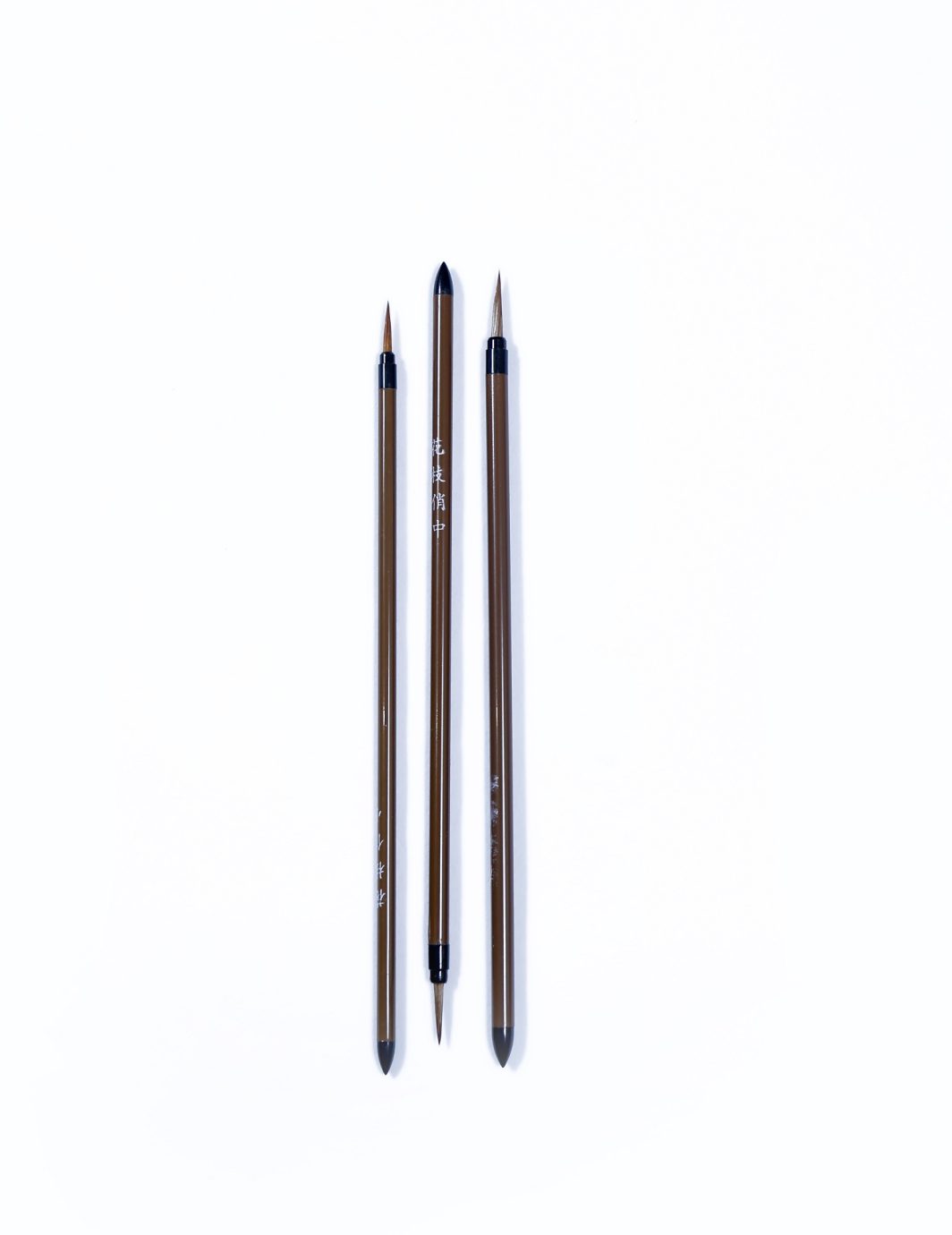 Chinese Brush Set (Pointed Brown Small Handle) for Calligraphy & Watercolors - Image 4