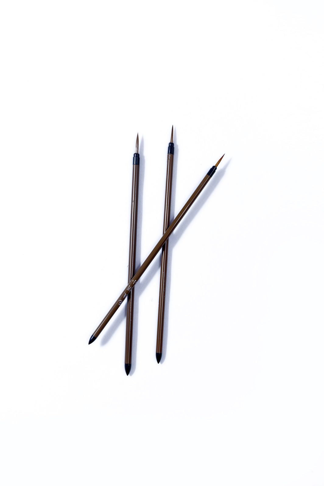 Chinese Brush Set (Pointed Brown Small Handle) for Calligraphy & Watercolors - Image 5