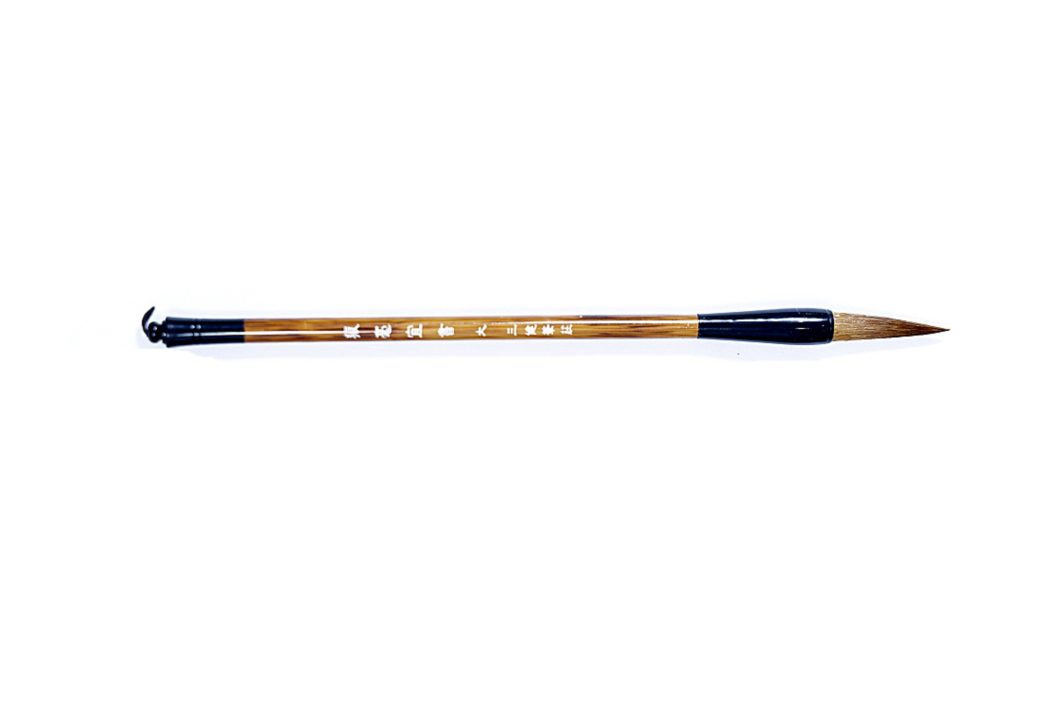 Chinese Mop Brush Small (Brown Handle, Black Ferrule & Brown Hair) for Calligraphy & Watercolors - Image 2