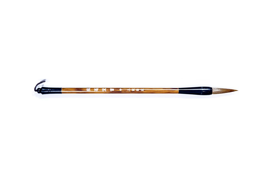 Chinese Mop Brush Medium (Brown Handle Black Ferrule & Brown Hair) for Calligraphy & Watercolors - Image 2